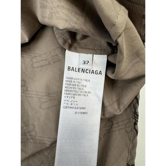 Balenciaga BB Monogram Printed Button-Up Shirt & Cargo Pant Set Brown Size 37 XS - Picture 15 of 15